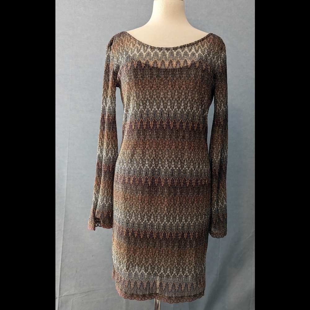 Free People Long Sleeve Bodycon Geometric Dress